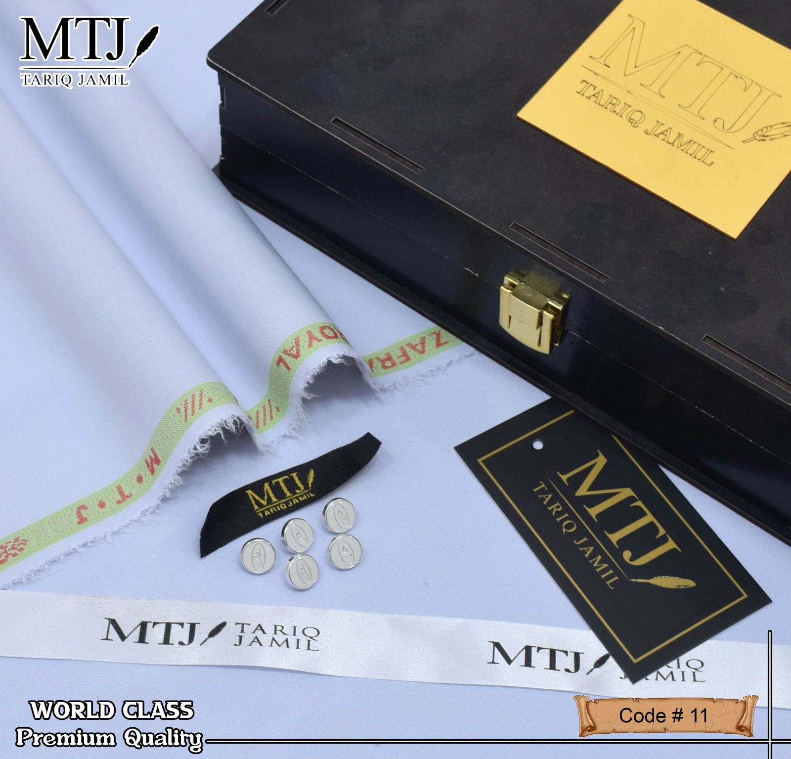 MTJ PREMIUM WASH N WEAR WITH BOX AND BAG  ( PURE WHITE )